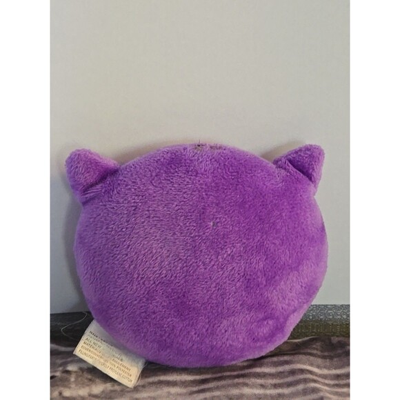 Children's Purple Emoji Mini Throw Pillow 3.5 " × 3.5" Plush Smiley Looks Face - Picture 2 of 5